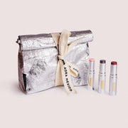 AORA’s ACARÍCIAME solid lip serum set: 3 different colors + silver pouch 